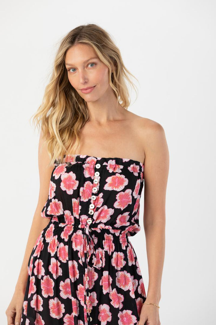 The Ryden Mini Dress - Lanai Floral Black