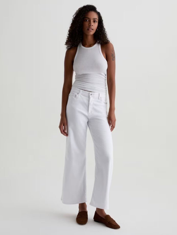 Saige Wide Leg Crop - Gallery White - Jaffi's