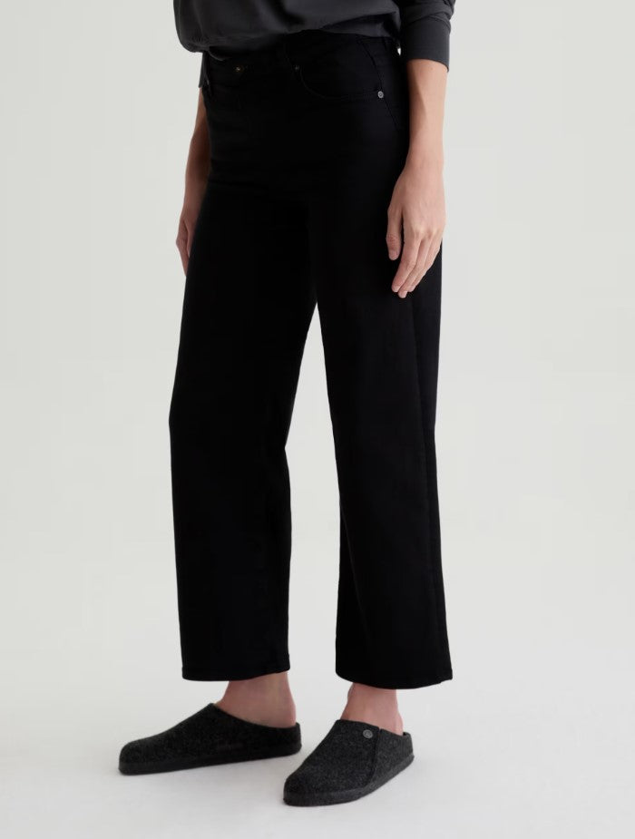Saige Wide Leg Crop - Super Black