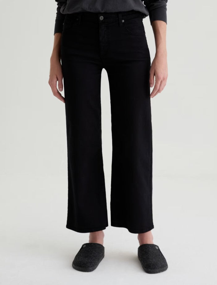 Saige Wide Leg Crop - Super Black