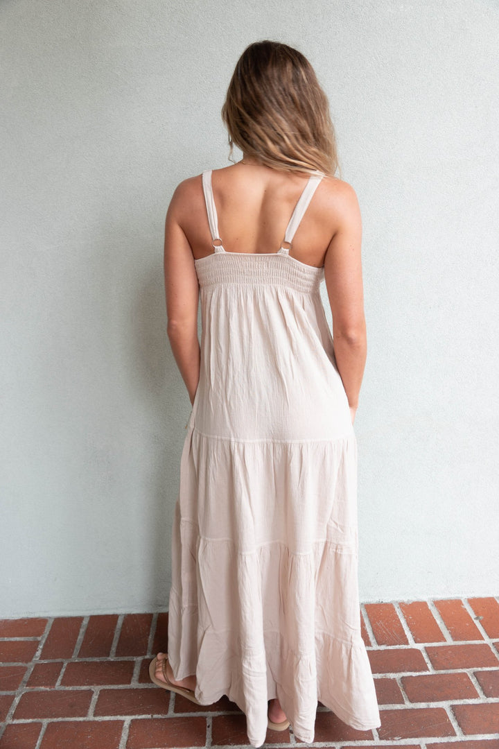 Samantha Maxi Dress - Beige - Jaffi's