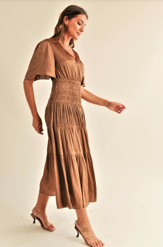Samantha Maxi Dress - Bronze - Jaffi's