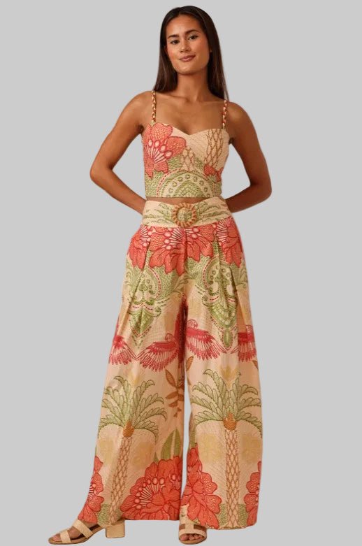 San Jose Pant - Stitchwork Hibiscus - Jaffi's