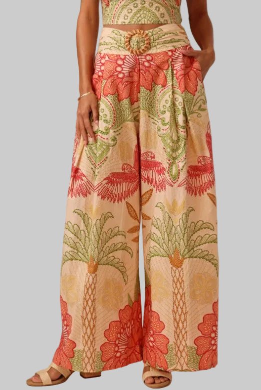 San Jose Pant - Stitchwork Hibiscus - Jaffi's