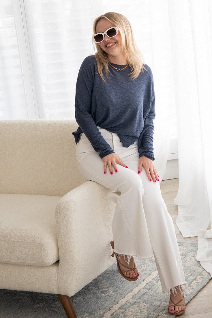 Sandcastle Knit Sweater - Honest Indigo - Jaffi's