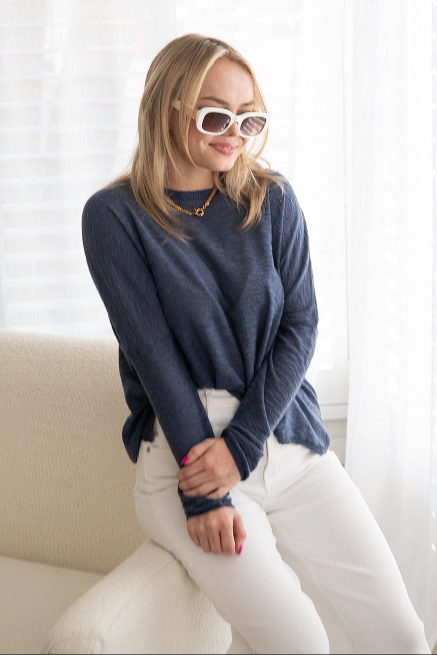 Sandcastle Knit Sweater - Honest Indigo - Jaffi's