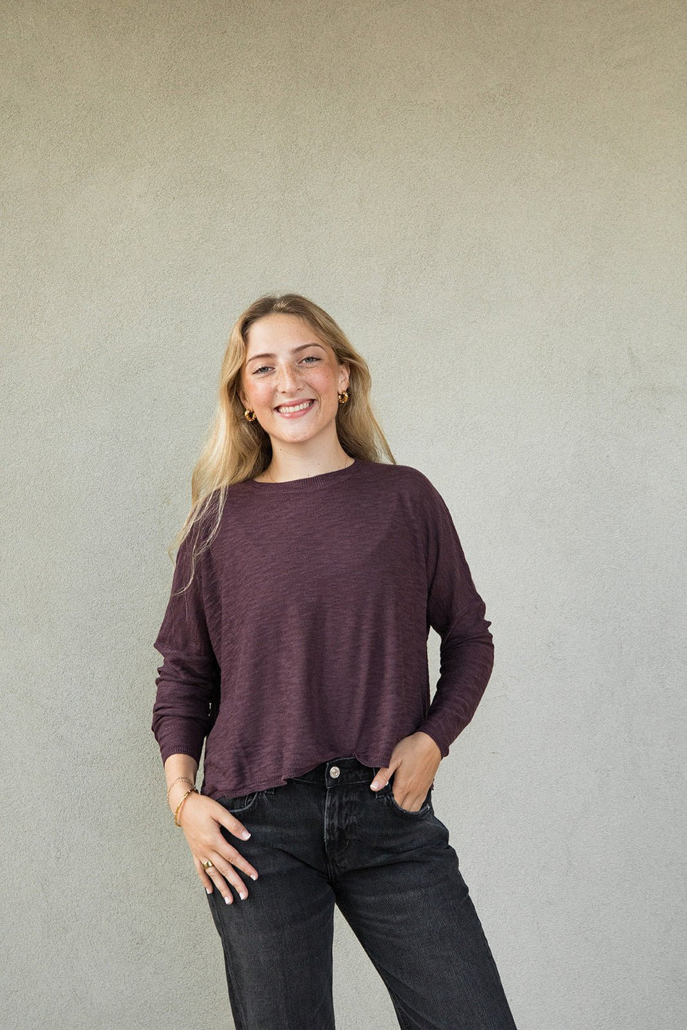 Sandcastle Knit Sweater - Midnight Plum - Jaffi's