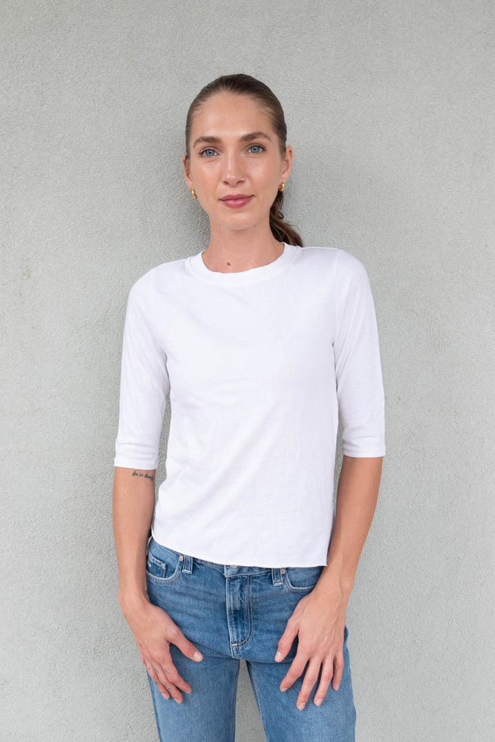 Santa Monica Elbow Sleeve Tee - Ecru - Jaffi&