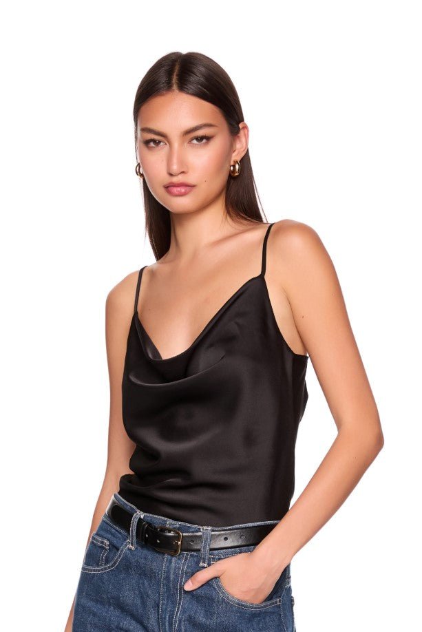 Satin Cowl Cami - Black - Jaffi&