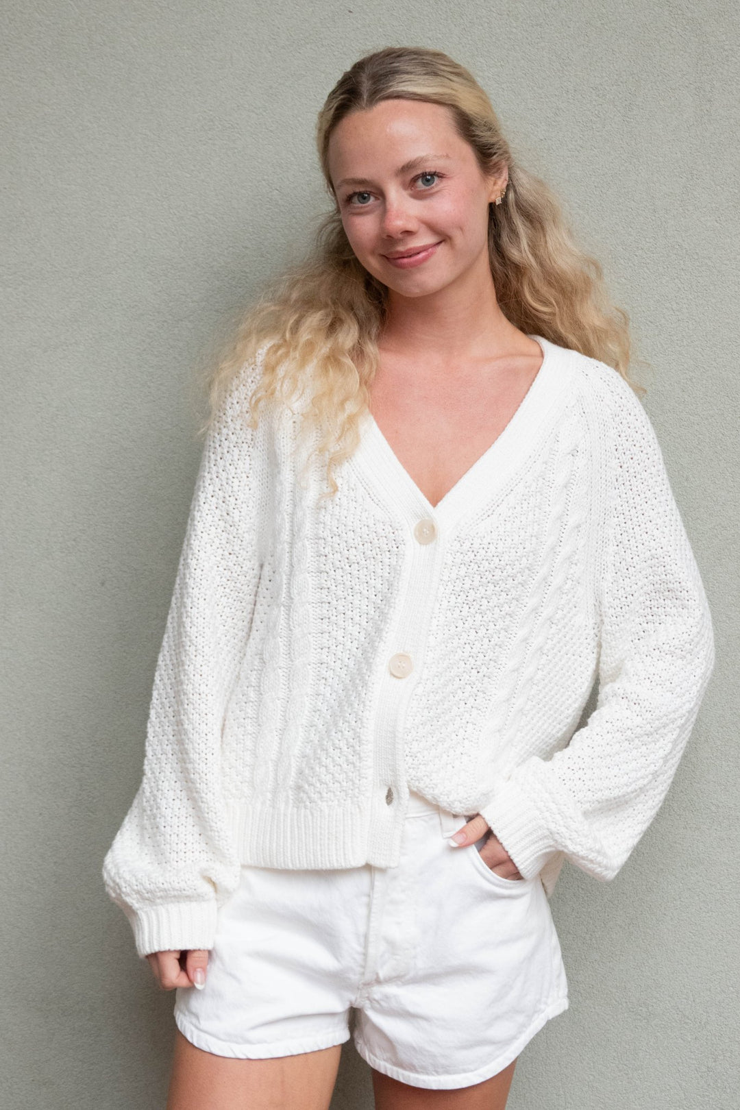 Saxon Cardigan - Chalk - Jaffi's