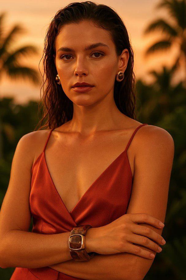 Saylor Tiger Eye Stud Earrings - Jaffi's