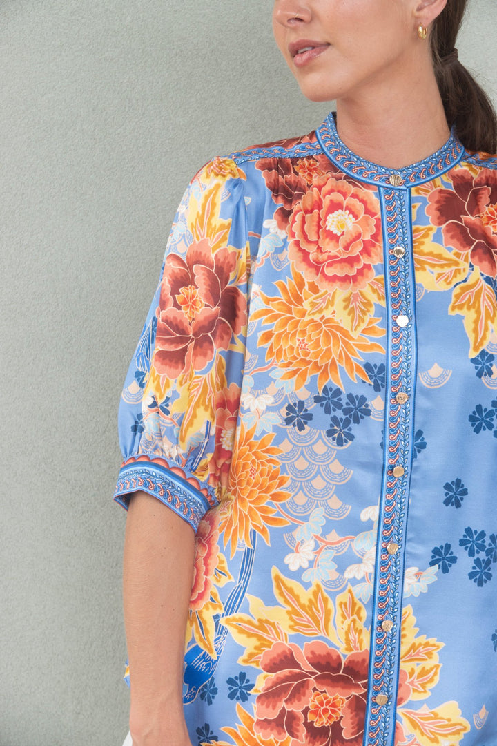 Scottie Blouse - Blue - Jaffi's