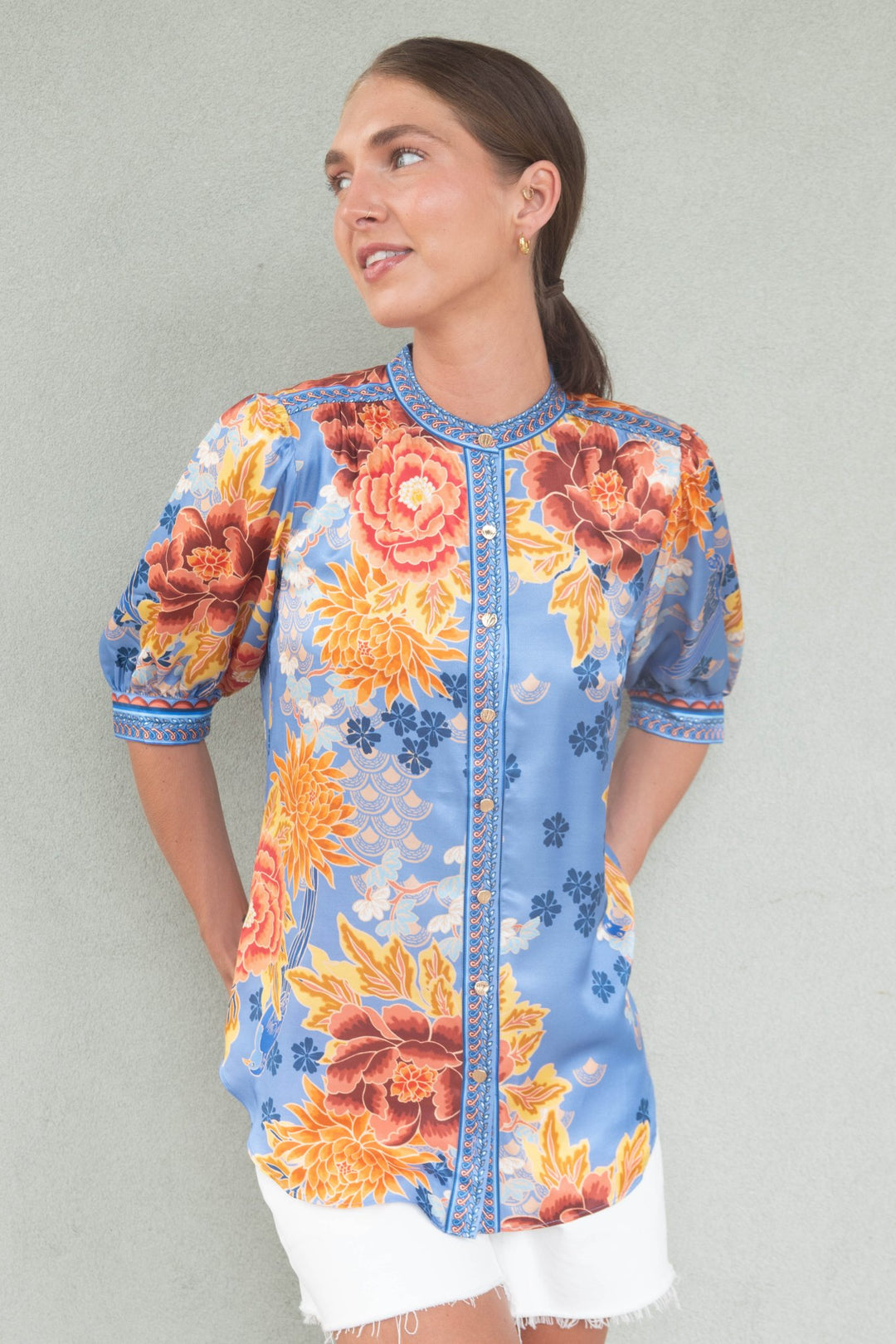 Scottie Blouse - Blue - Jaffi's