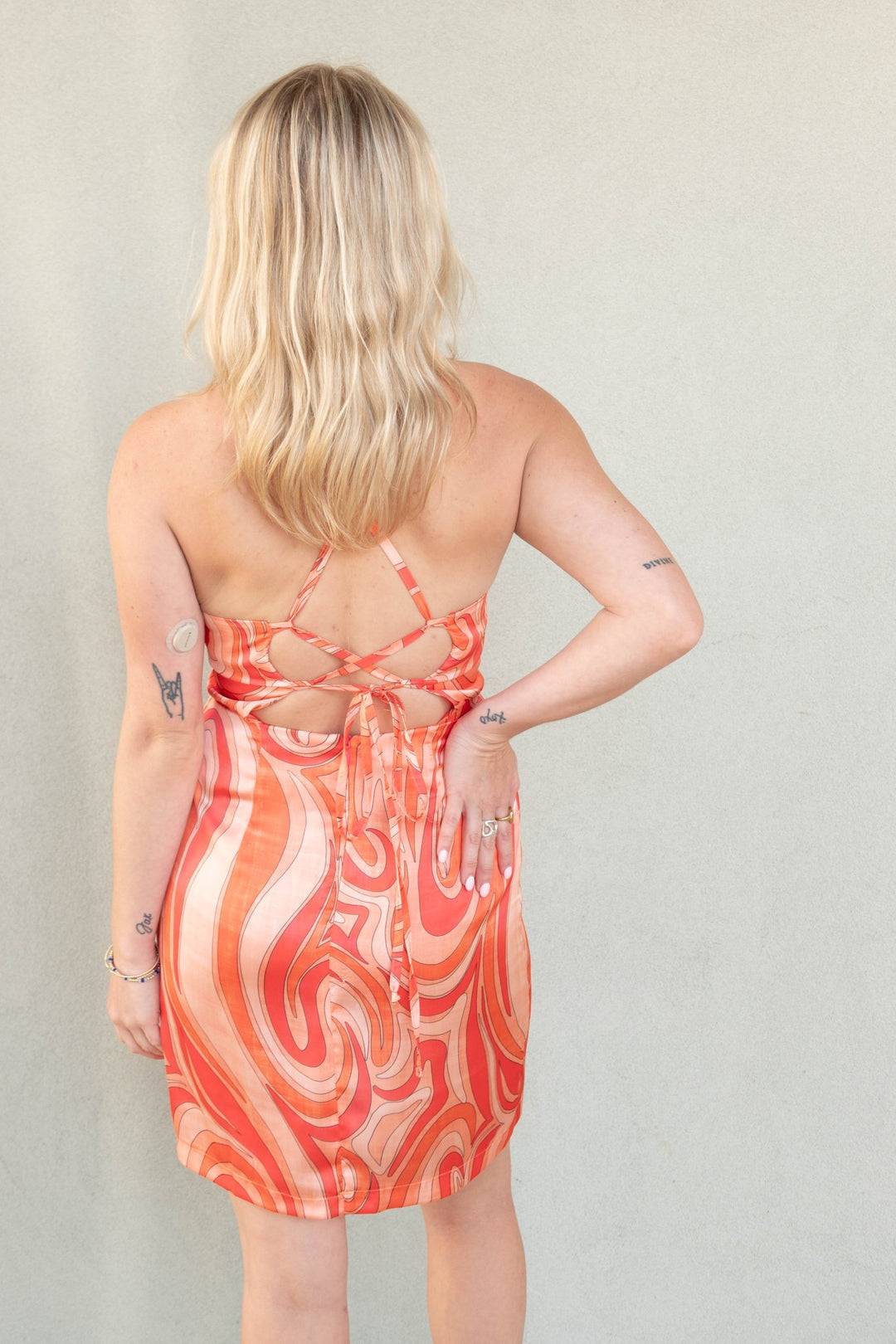 Serifos Pucci Print Mini Dress - Multi Orange - Jaffi's