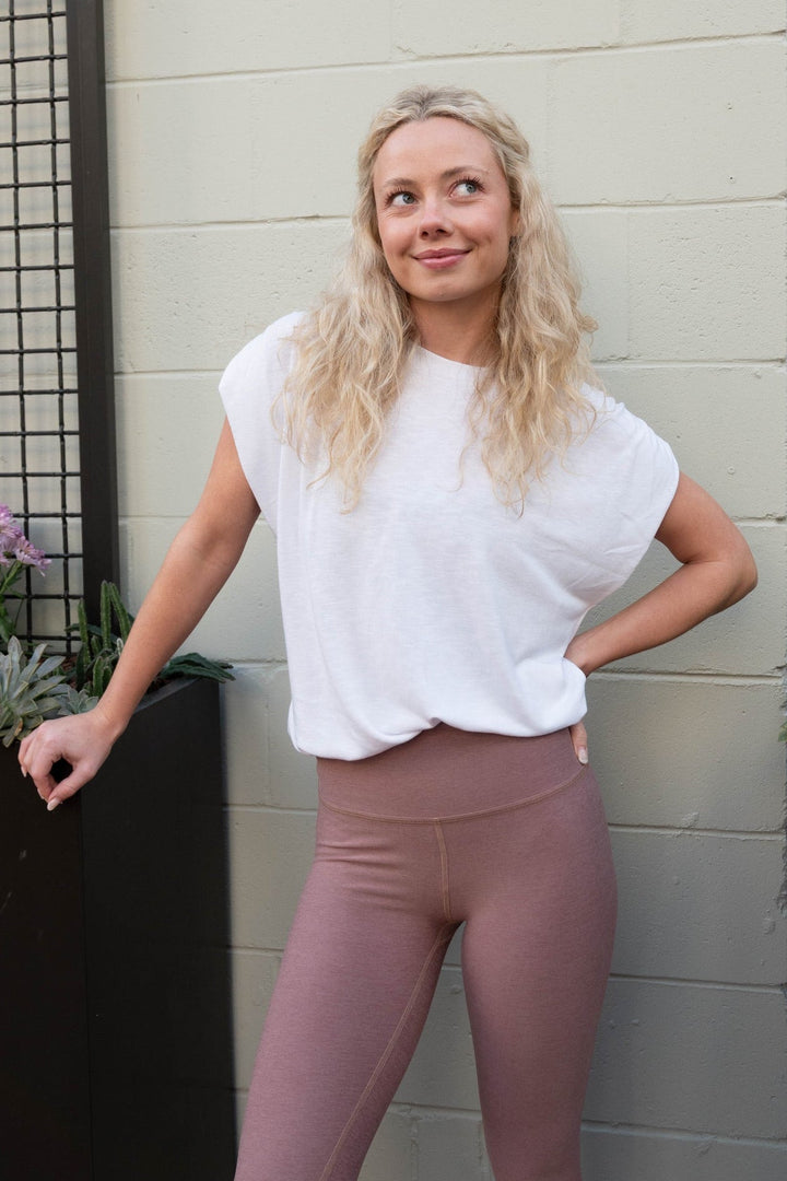 Sharon Tahoe Jersey Bubble Top - White - Jaffi's