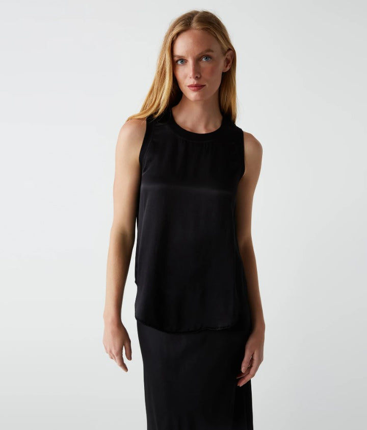 Shay Satin Tank - Black