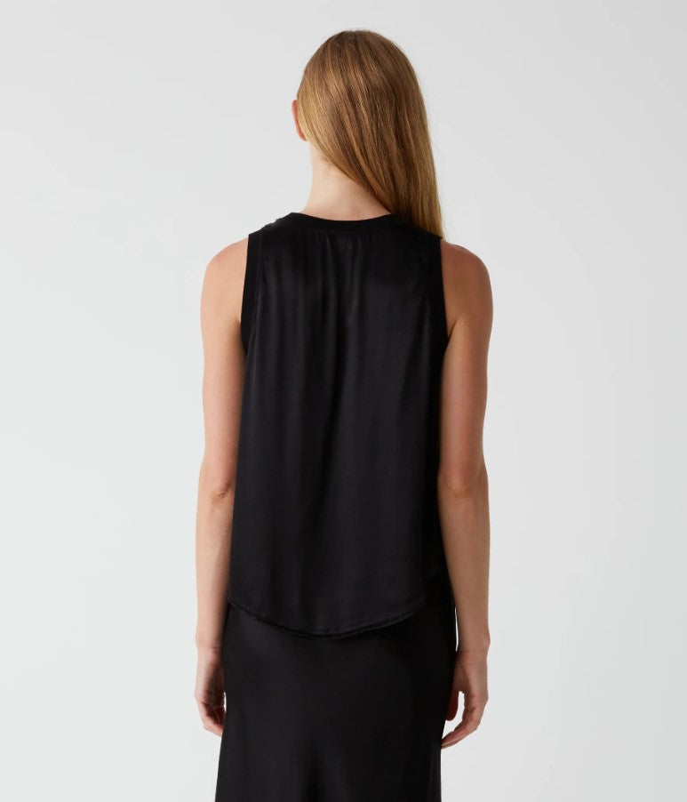 Shay Satin Tank - Black