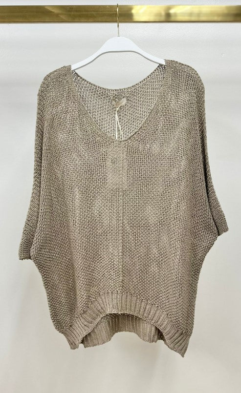 Short Sleeve Crochet Top - Dark Mocha - Jaffi's