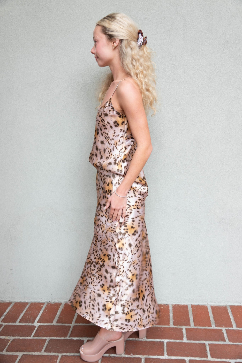 Siena Slip Skirt - Blush Leopard - Jaffi's