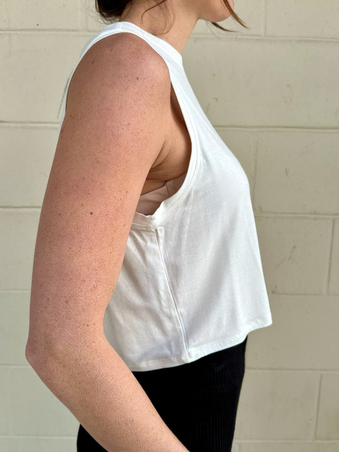 Sienna Jersey Tank - White - Jaffi's