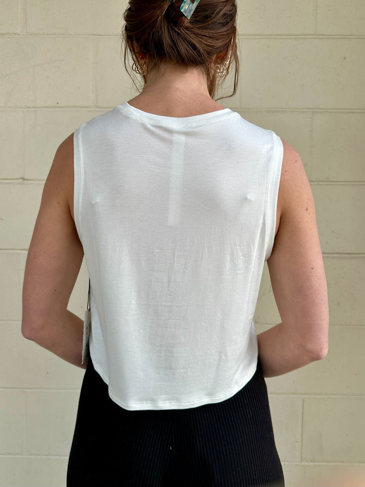 Sienna Jersey Tank - White - Jaffi's