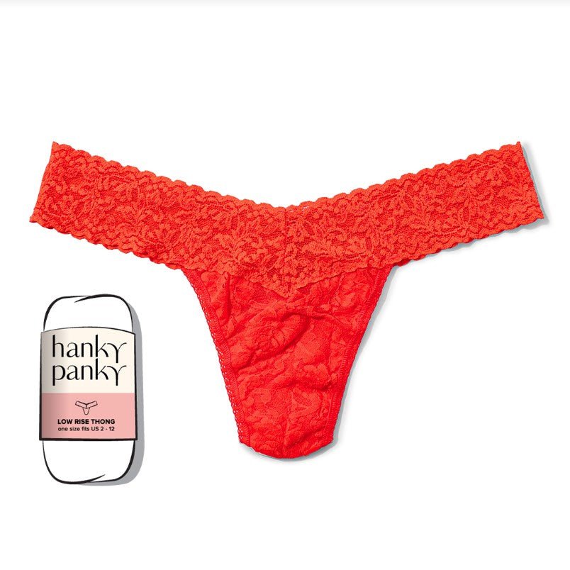 Signature Lace Low Rise Thong - Orange Sparkle - Jaffi's