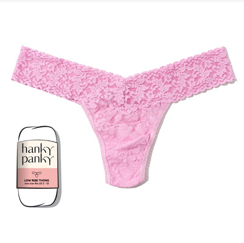Signature Lace Low Rise Thong - Strawberry Lemonade - Jaffi's