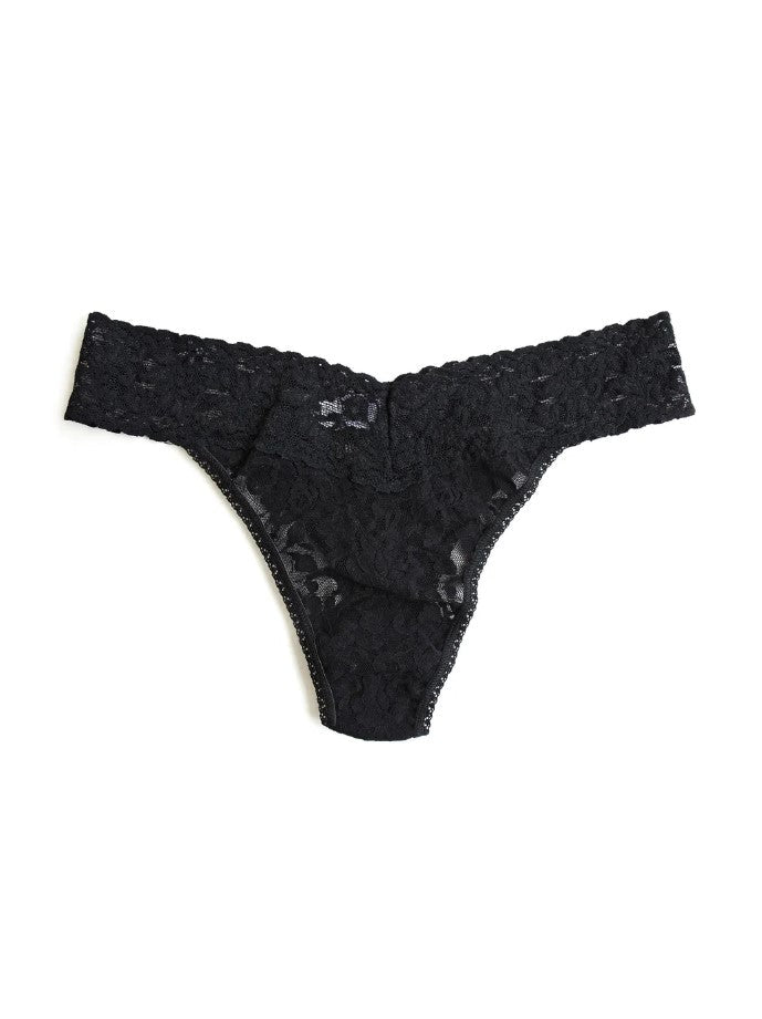 Signature Lace Original Rise Thong - Black - Jaffi's