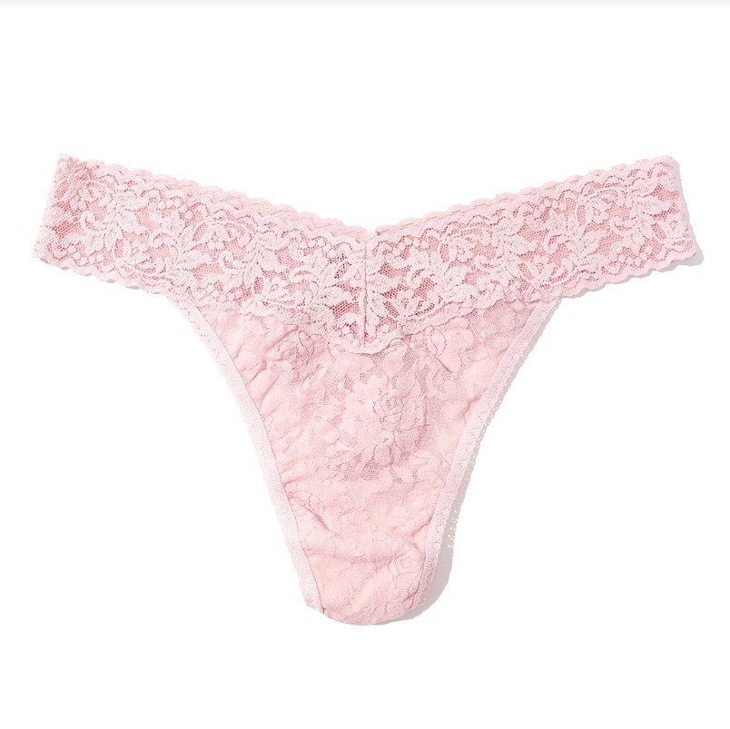 Signature Lace Original Rise Thong - Blushing Rose - Jaffi's