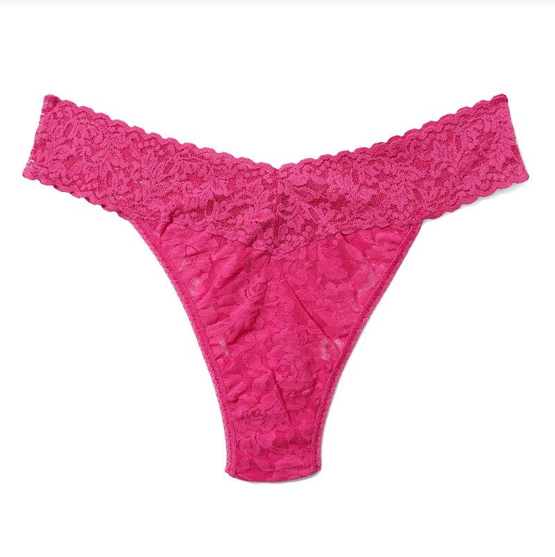Signature Lace Original Rise Thong - Dragon Fruit Pink - Jaffi's