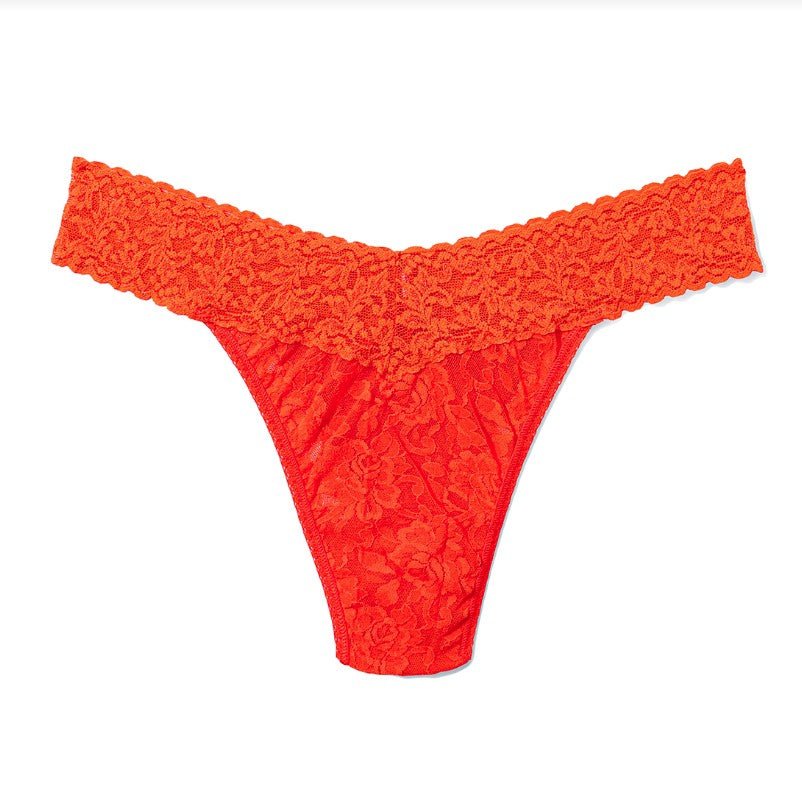 Signature Lace Original Rise Thong - Orange Sparkle - Jaffi's