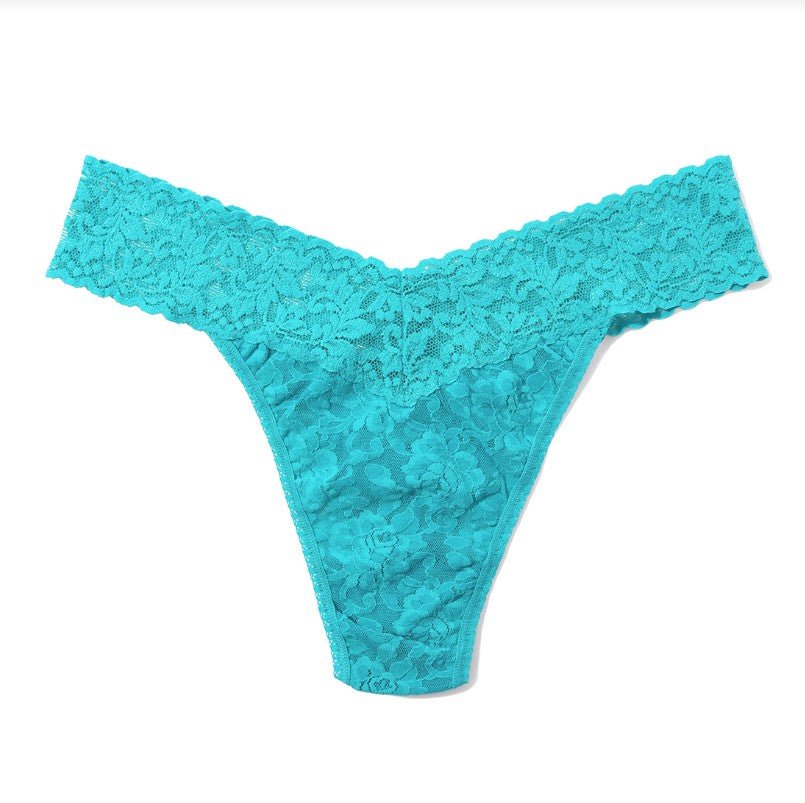 Signature Lace Original Rise Thong - Turkish Tile Blue - Jaffi's