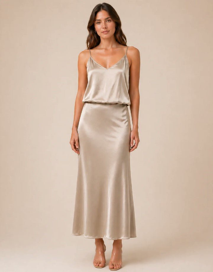 Silky Bryce Skirt - Stone - Jaffi's