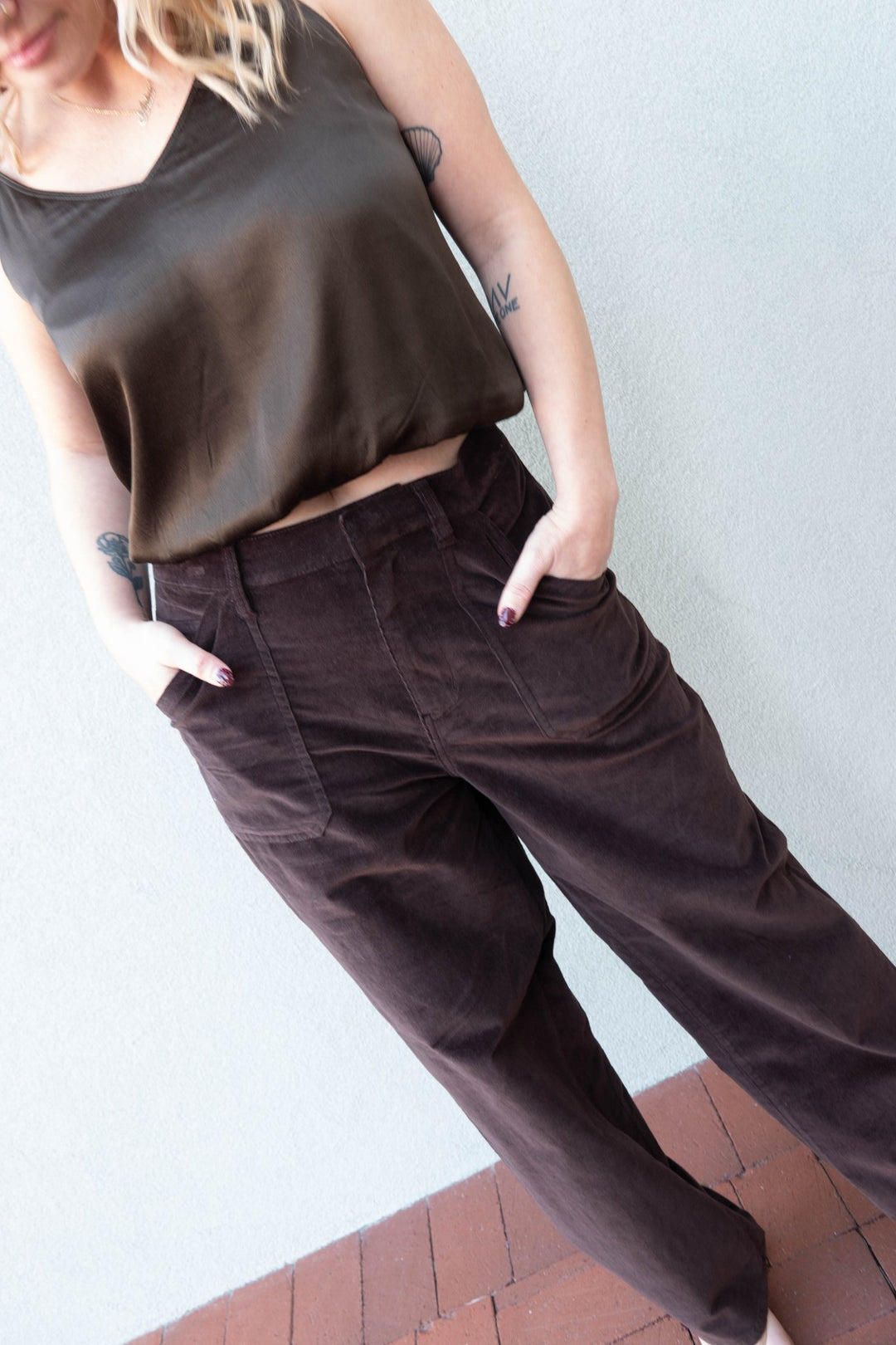 Silky Bryce Top - Moss Brown - Jaffi&