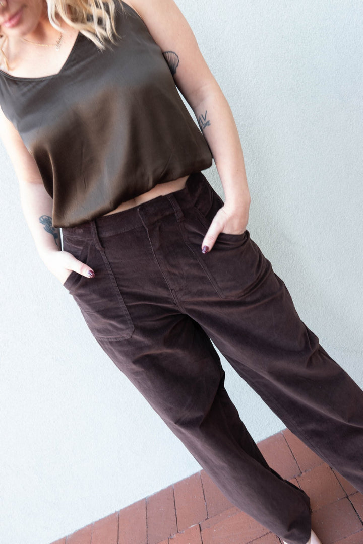 Silky Bryce Top - Moss Brown - Jaffi&