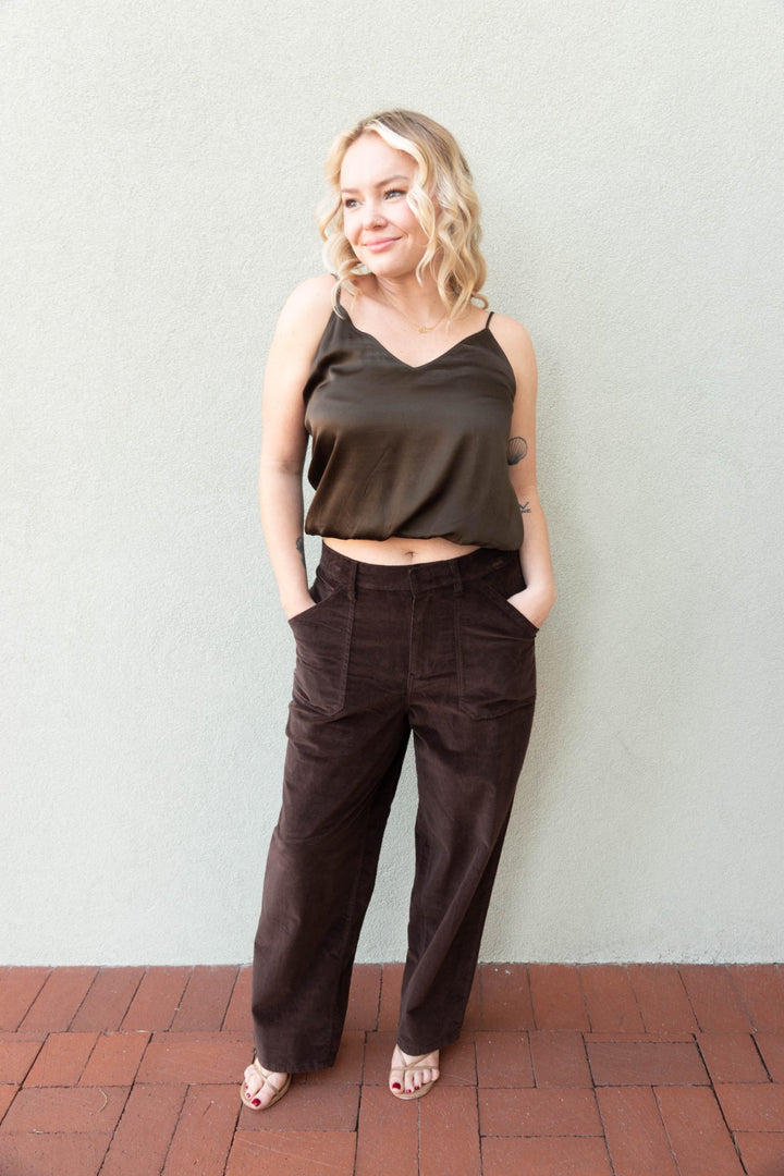 Silky Bryce Top - Moss Brown - Jaffi&