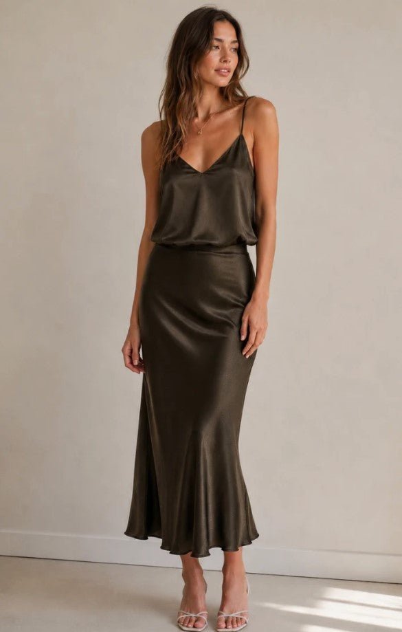 Silky Bryce Top - Moss Brown - Jaffi&