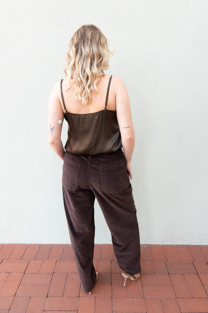 Silky Bryce Top - Moss Brown - Jaffi&