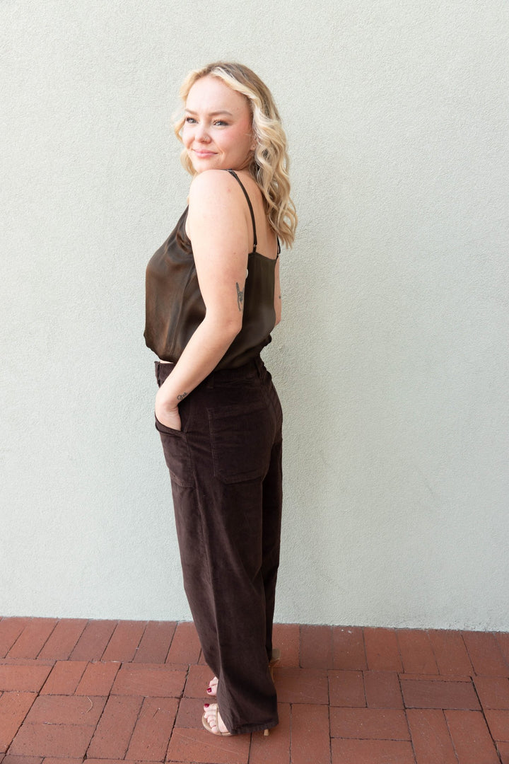 Silky Bryce Top - Moss Brown - Jaffi&