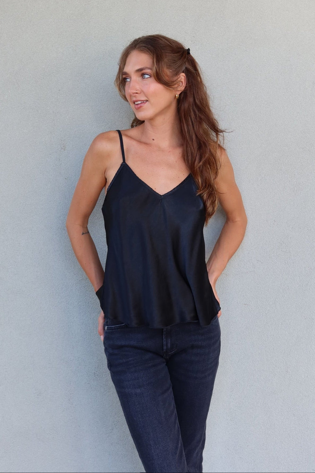 Silky Camisole - Black - Jaffi's