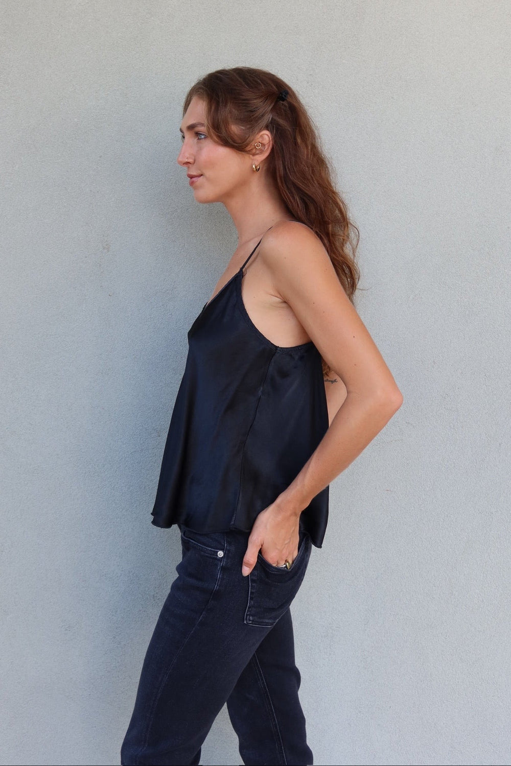 Silky Camisole - Black - Jaffi's