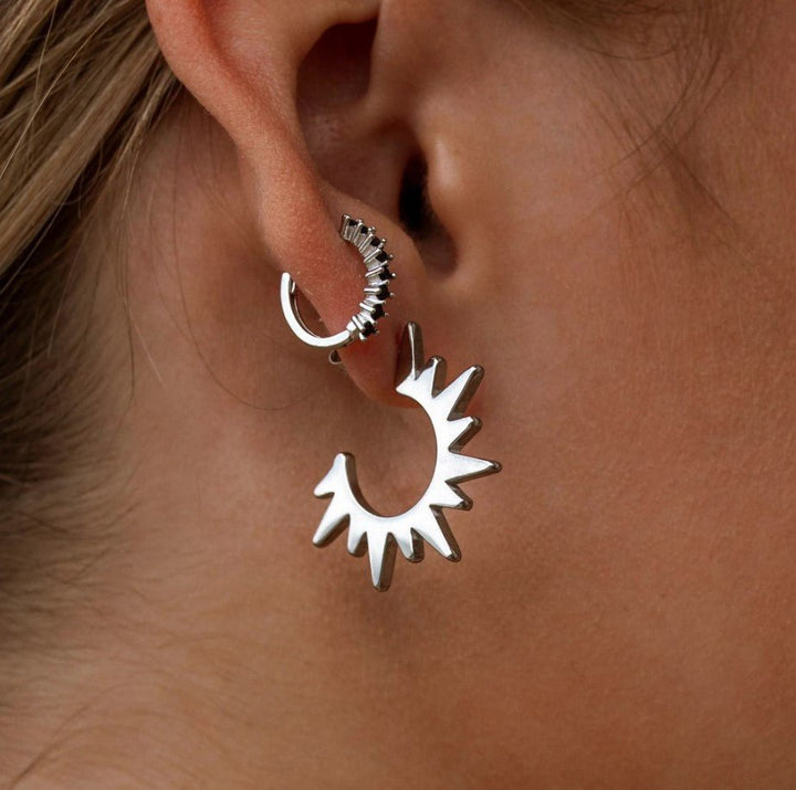 Silver/Black Alchemy Huggies - Jaffi's