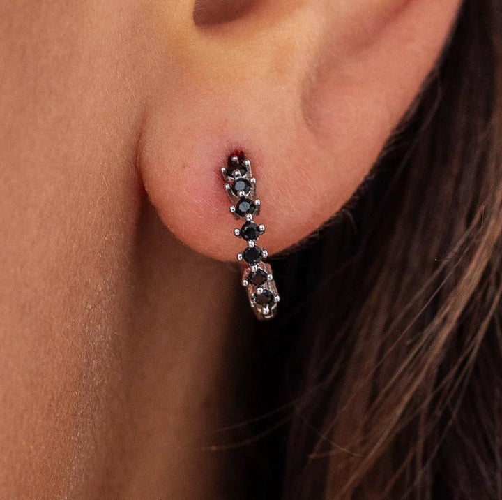 Silver/Black Alchemy Huggies - Jaffi's