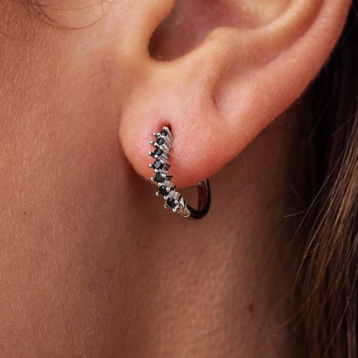 Silver/Black Alchemy Huggies - Jaffi's