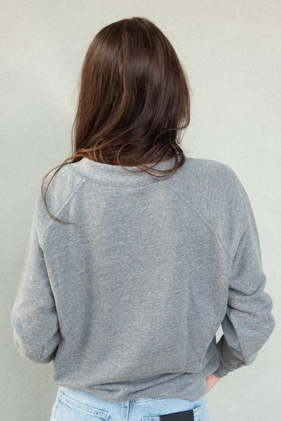 Sinead V Neck Sweatshirt - Dark Heather Grey - Jaffi&