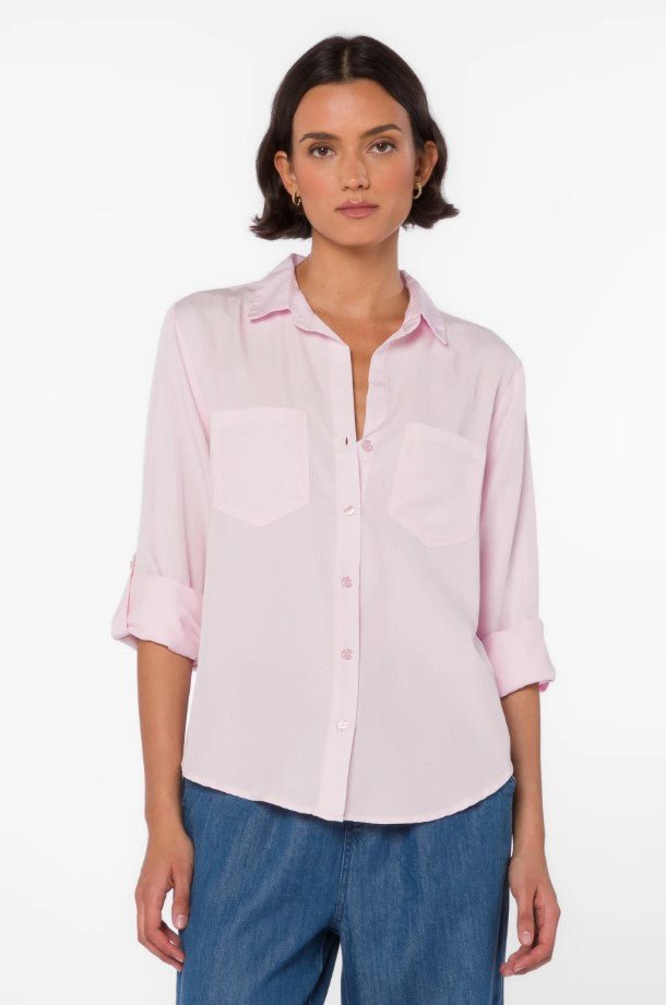 Sirena Button Down - Frosty Pink - Jaffi's
