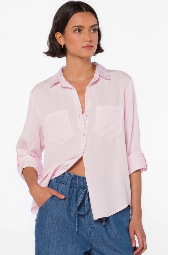 Sirena Button Down - Frosty Pink - Jaffi's
