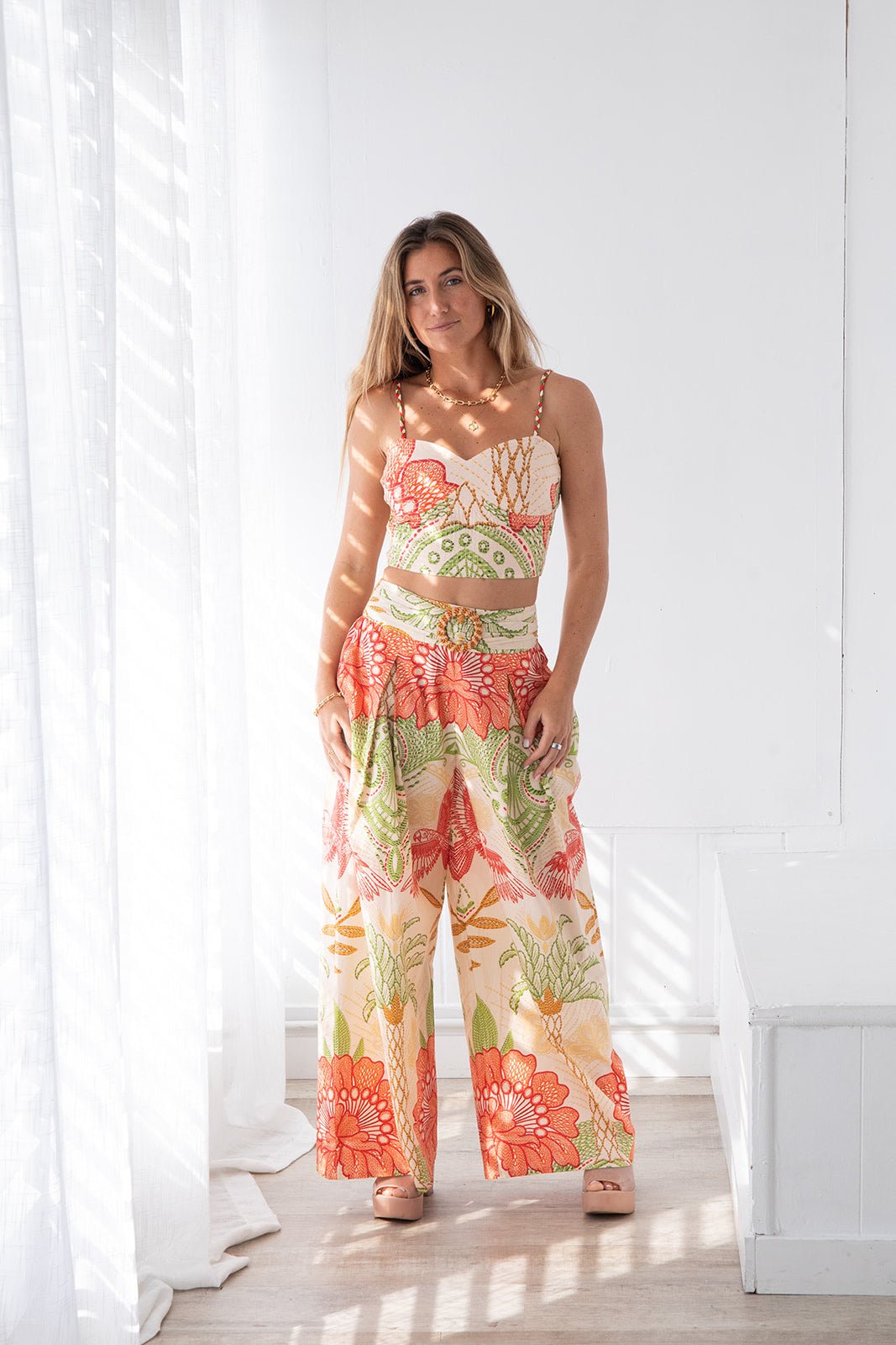 Skylar Tank - Stitchwork Hibiscus - Jaffi's