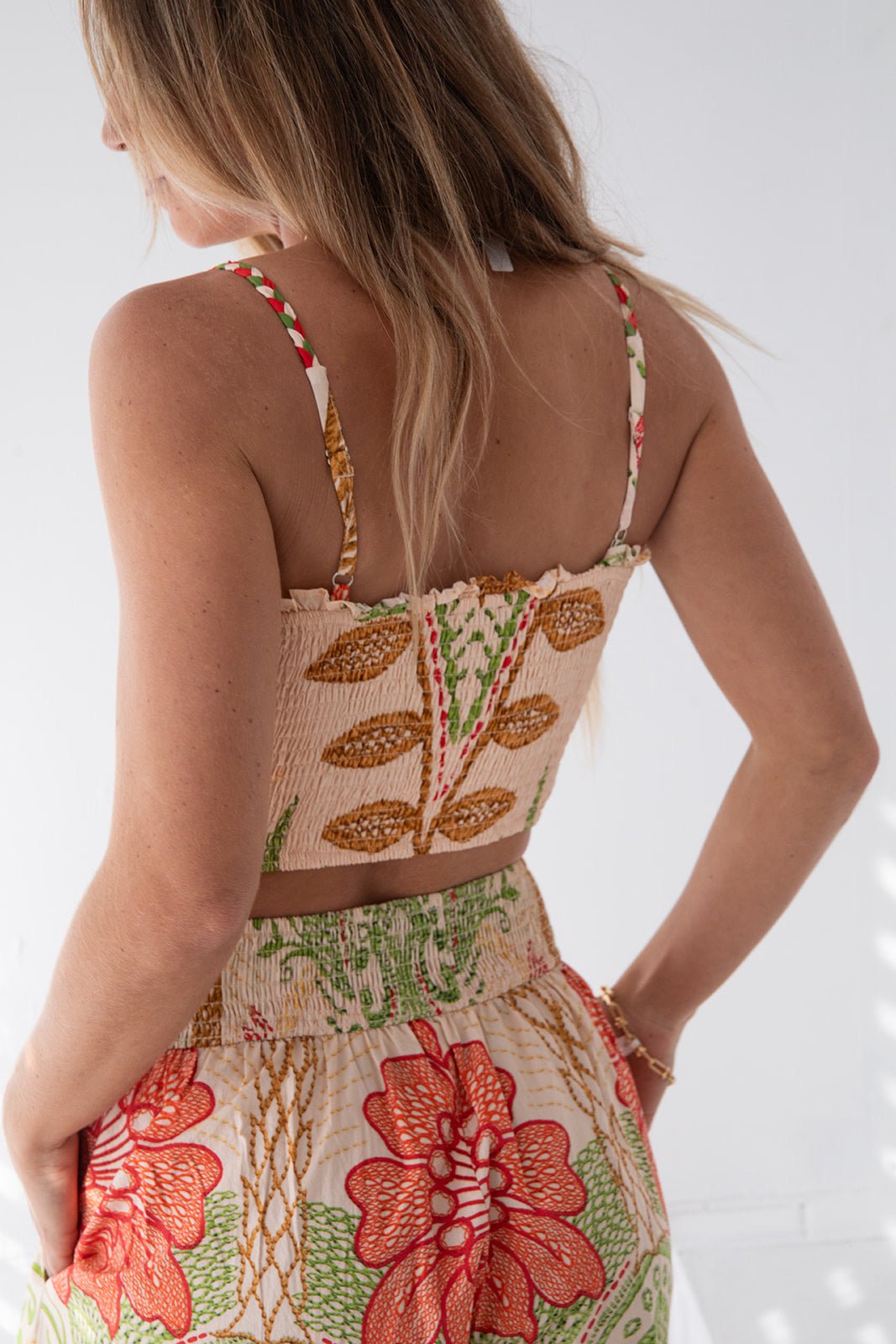 Skylar Tank - Stitchwork Hibiscus - Jaffi's