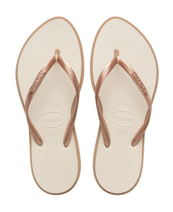 Slim Point Flip Flop - Rose Gold/Beige - Jaffi's